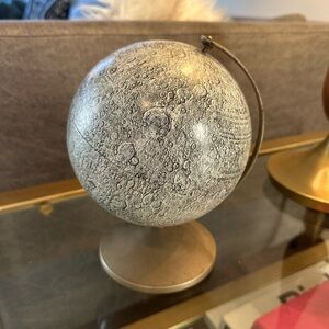 Vintage Replogle 6" Lunar Moon Globe w/ USA and Russian Lunar Landings